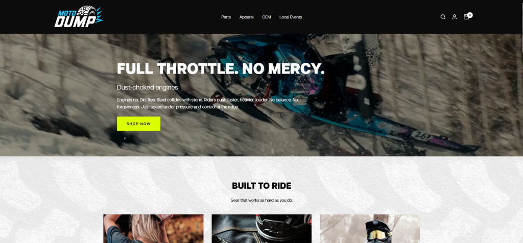 MotoDump Landing Page